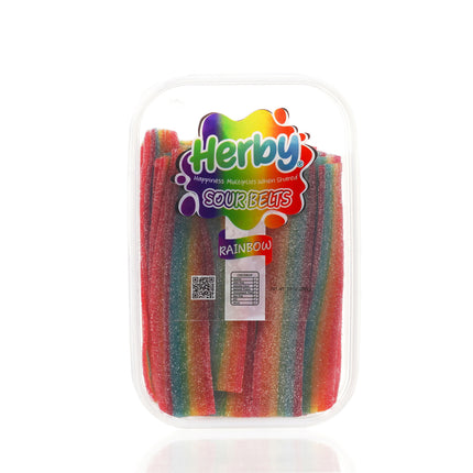 HERBY SOUR RAINBOW BELTS 10 OZ