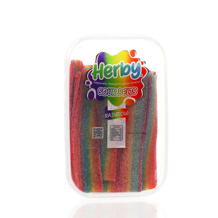 HERBY SOUR RAINBOW BELTS 10 OZ