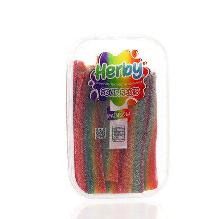 HERBY SOUR RAINBOW BELTS 10 OZ