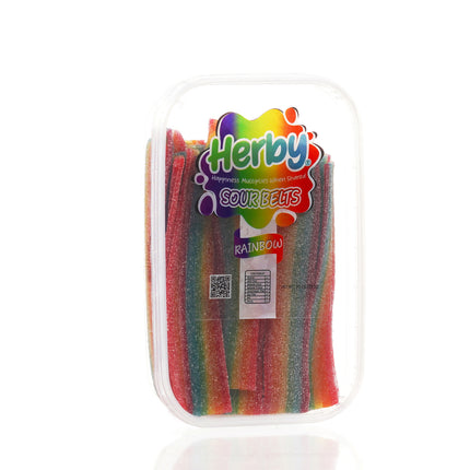 HERBY SOUR RAINBOW BELTS 10 OZ