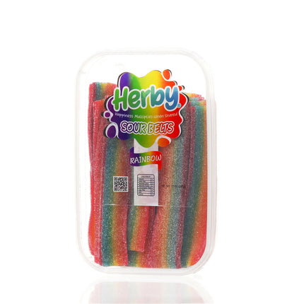 HERBY SOUR RAINBOW BELTS 10 OZ