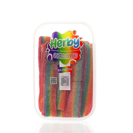 HERBY SOUR RAINBOW BELTS 10 OZ