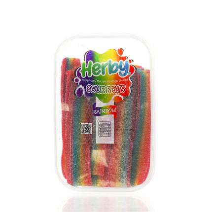HERBY SOUR RAINBOW BELTS 10 OZ
