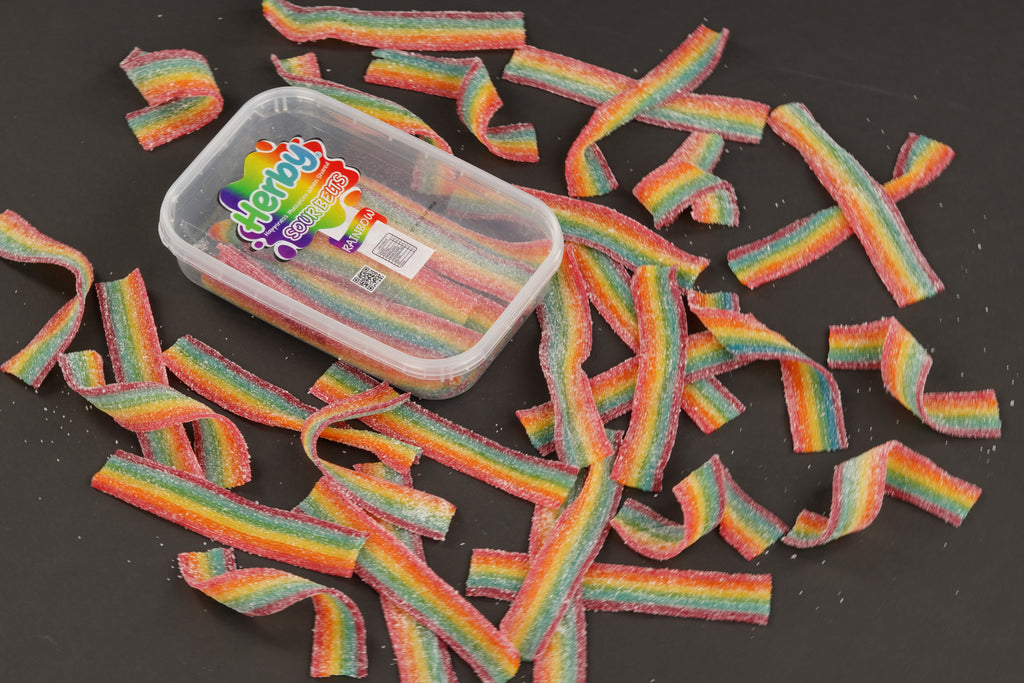 HERBY SOUR RAINBOW BELTS 10 OZ