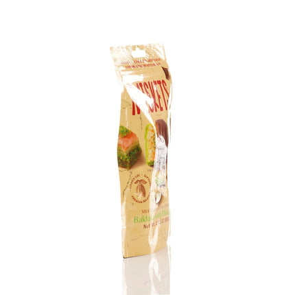 MISKETS MILK CHOCOLATE COATED DRIED BAKLAVA  WITH PISTACHIO