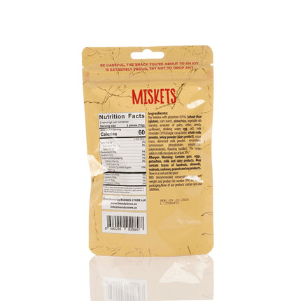 MISKETS MILK CHOCOLATE COATED DRIED BAKLAVA  WITH PISTACHIO