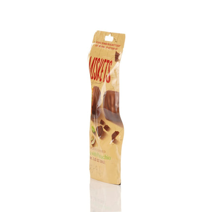 MISKETS MILK CHOCOLATE COATED DRIED BAKLAVA  WITH PISTACHIO
