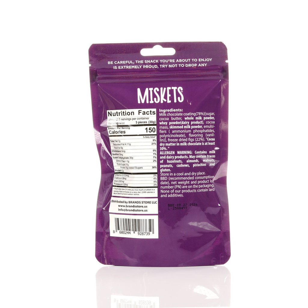 MISKETS MILK CHOCOLATE COATED FREEZE DRIED FIGS