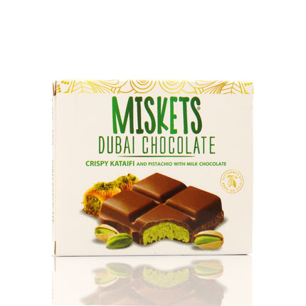 MISKETS MILK CHOCOLATE WITH CRISPY KADAYIF AND PISTACHIO FILLING  (100gr. Dubai Chocolate)
