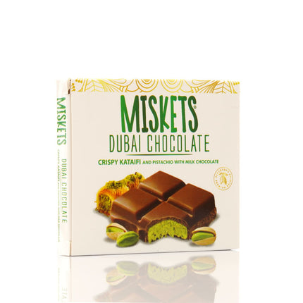 MISKETS MILK CHOCOLATE WITH CRISPY KADAYIF AND PISTACHIO FILLING  (100gr. Dubai Chocolate)