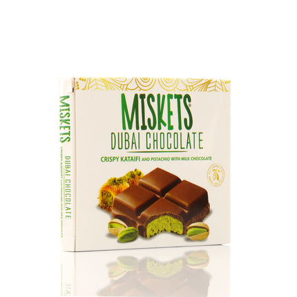 MISKETS MILK CHOCOLATE WITH CRISPY KADAYIF AND PISTACHIO FILLING  (100gr. Dubai Chocolate)