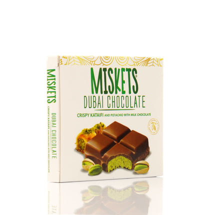 MISKETS MILK CHOCOLATE WITH CRISPY KADAYIF AND PISTACHIO FILLING  (100gr. Dubai Chocolate)