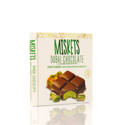 MISKETS MILK CHOCOLATE WITH CRISPY KADAYIF AND PISTACHIO FILLING  (100gr. Dubai Chocolate)