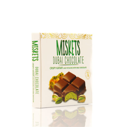 MISKETS MILK CHOCOLATE WITH CRISPY KADAYIF AND PISTACHIO FILLING  (100gr. Dubai Chocolate)