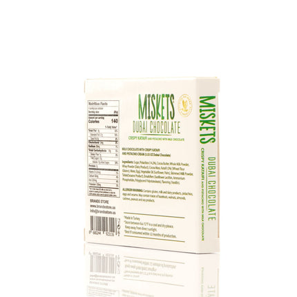 MISKETS MILK CHOCOLATE WITH CRISPY KADAYIF AND PISTACHIO FILLING  (100gr. Dubai Chocolate)