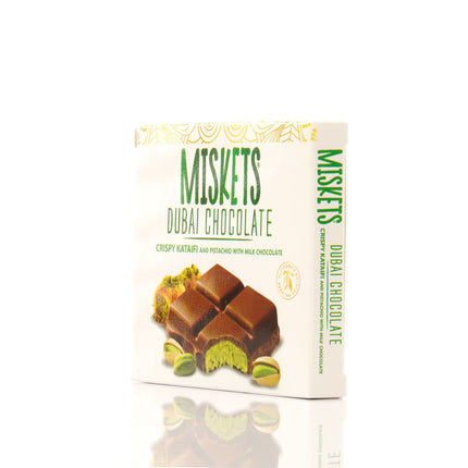 MISKETS MILK CHOCOLATE WITH CRISPY KADAYIF AND PISTACHIO FILLING  (100gr. Dubai Chocolate)