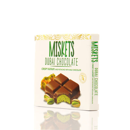 MISKETS MILK CHOCOLATE WITH CRISPY KADAYIF AND PISTACHIO FILLING  (100gr. Dubai Chocolate)