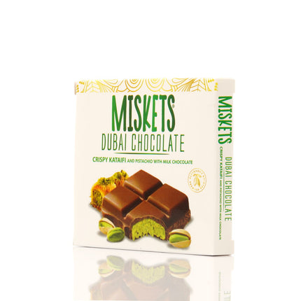 MISKETS MILK CHOCOLATE WITH CRISPY KADAYIF AND PISTACHIO FILLING  (100gr. Dubai Chocolate)