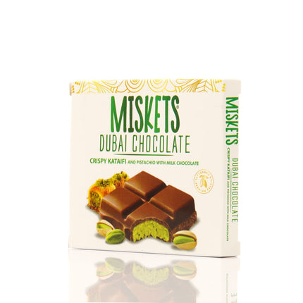 MISKETS MILK CHOCOLATE WITH CRISPY KADAYIF AND PISTACHIO FILLING  (100gr. Dubai Chocolate)