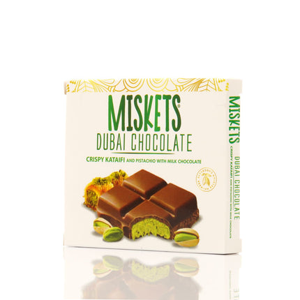 MISKETS MILK CHOCOLATE WITH CRISPY KADAYIF AND PISTACHIO FILLING  (100gr. Dubai Chocolate)