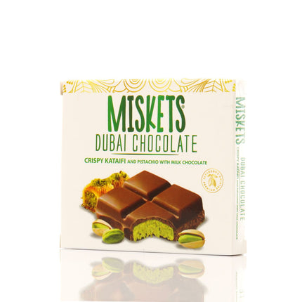 MISKETS MILK CHOCOLATE WITH CRISPY KADAYIF AND PISTACHIO FILLING  (100gr. Dubai Chocolate)