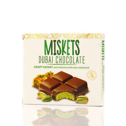 MISKETS MILK CHOCOLATE WITH CRISPY KADAYIF AND PISTACHIO FILLING  (100gr. Dubai Chocolate)