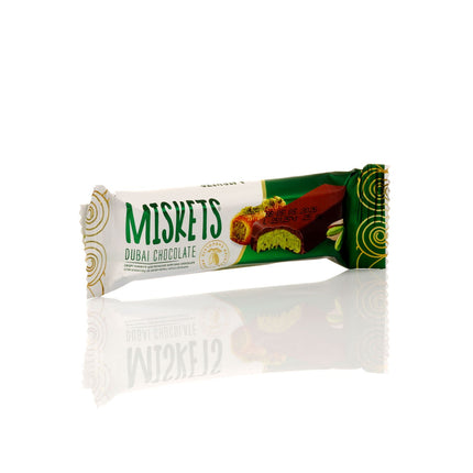 MISKETS MILK CHOCOLATE WITH CRISPY KADAYIF AND PISTACHIO FILLING (25gr.  Dubai Chocolate)