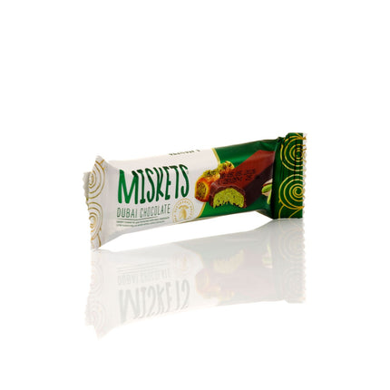 MISKETS MILK CHOCOLATE WITH CRISPY KADAYIF AND PISTACHIO FILLING (25gr.  Dubai Chocolate)