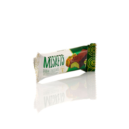 MISKETS MILK CHOCOLATE WITH CRISPY KADAYIF AND PISTACHIO FILLING (25gr.  Dubai Chocolate)