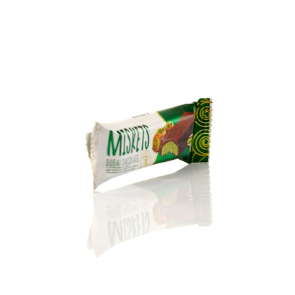 MISKETS MILK CHOCOLATE WITH CRISPY KADAYIF AND PISTACHIO FILLING (25gr.  Dubai Chocolate)