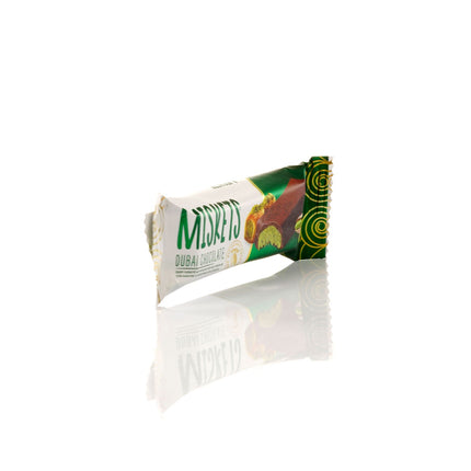 MISKETS MILK CHOCOLATE WITH CRISPY KADAYIF AND PISTACHIO FILLING (25gr.  Dubai Chocolate)