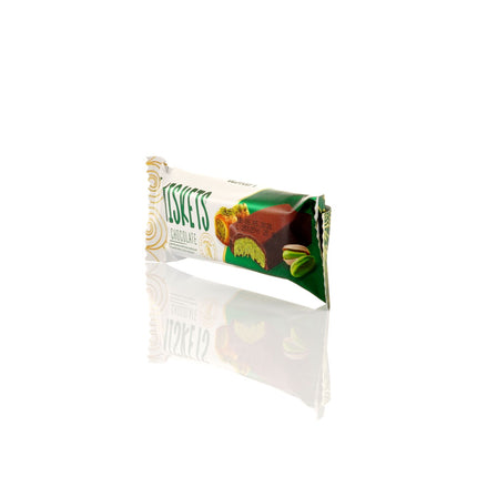 MISKETS MILK CHOCOLATE WITH CRISPY KADAYIF AND PISTACHIO FILLING (25gr.  Dubai Chocolate)