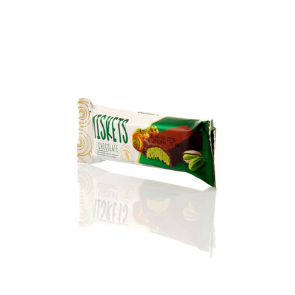 MISKETS MILK CHOCOLATE WITH CRISPY KADAYIF AND PISTACHIO FILLING (25gr.  Dubai Chocolate)
