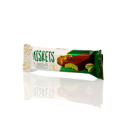 MISKETS MILK CHOCOLATE WITH CRISPY KADAYIF AND PISTACHIO FILLING (25gr.  Dubai Chocolate)