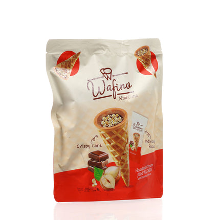 WAFINO WAFFLE CONES FILLED WITH MILK CHOCOLATE AND HAZELNUT CREAM(100gr)