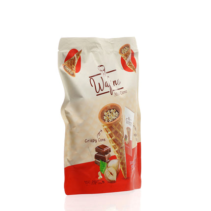 WAFINO WAFFLE CONES FILLED WITH MILK CHOCOLATE AND HAZELNUT CREAM(100gr)