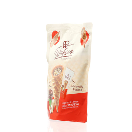 WAFINO WAFFLE CONES FILLED WITH MILK CHOCOLATE AND HAZELNUT CREAM(100gr)