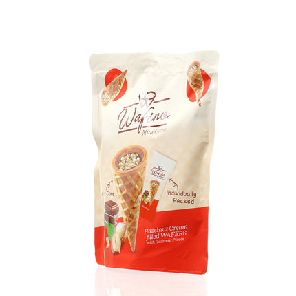 WAFINO WAFFLE CONES FILLED WITH MILK CHOCOLATE AND HAZELNUT CREAM(100gr)