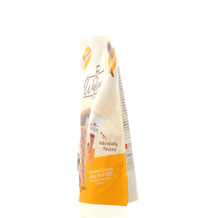 WAFINO WAFFLE CONES FILLED WITH MILK CHOCOLATE AND CARAMEL CREAM (100gr)