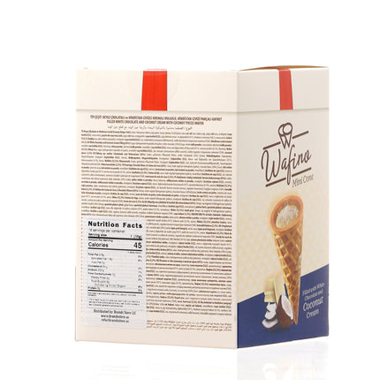 WAFINO WAFFLE CONES FILLED WITH WHITE CHOCOLATE AND COCONUT CREAM