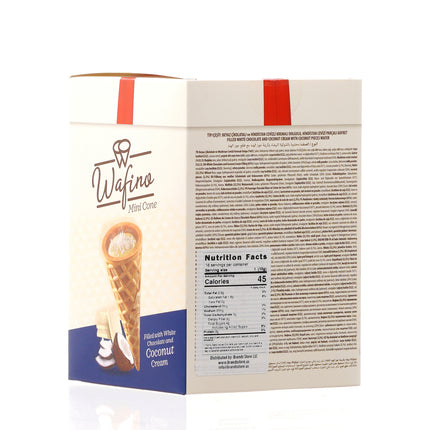 WAFINO WAFFLE CONES FILLED WITH WHITE CHOCOLATE AND COCONUT CREAM
