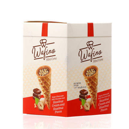 WAFINO WAFFLE CONES FILLED WITH MILK CHOCOLATE AND HAZELNUT CREAM(180gr)