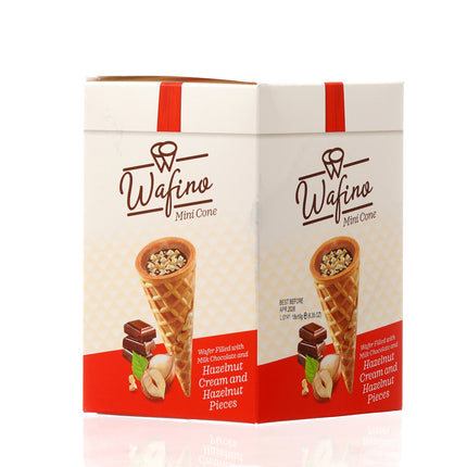 WAFINO WAFFLE CONES FILLED WITH MILK CHOCOLATE AND HAZELNUT CREAM(180gr)
