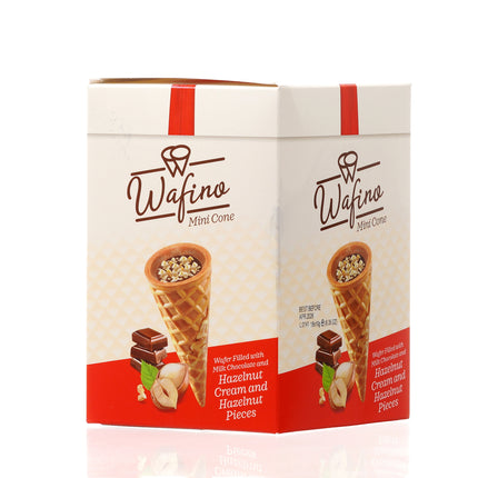 WAFINO WAFFLE CONES FILLED WITH MILK CHOCOLATE AND HAZELNUT CREAM(180gr)
