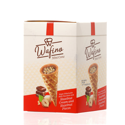 WAFINO WAFFLE CONES FILLED WITH MILK CHOCOLATE AND HAZELNUT CREAM(180gr)