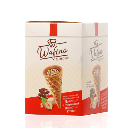 WAFINO WAFFLE CONES FILLED WITH MILK CHOCOLATE AND HAZELNUT CREAM(180gr)