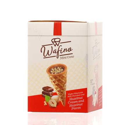 WAFINO WAFFLE CONES FILLED WITH MILK CHOCOLATE AND HAZELNUT CREAM(180gr)