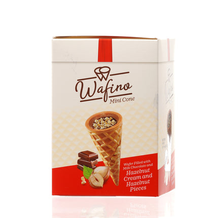 WAFINO WAFFLE CONES FILLED WITH MILK CHOCOLATE AND HAZELNUT CREAM(180gr)