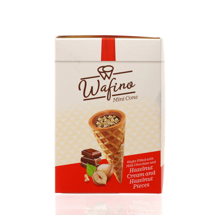 WAFINO WAFFLE CONES FILLED WITH MILK CHOCOLATE AND HAZELNUT CREAM(180gr)