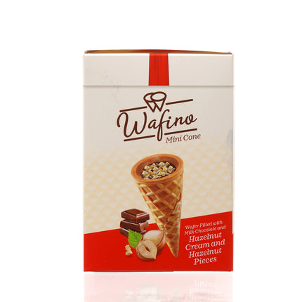 WAFINO WAFFLE CONES FILLED WITH MILK CHOCOLATE AND HAZELNUT CREAM(180gr)